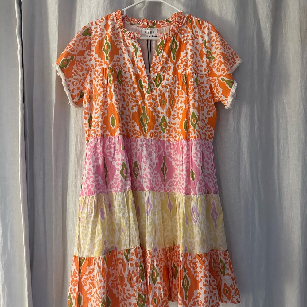 THML Multi Color Ruffle Dress NWT